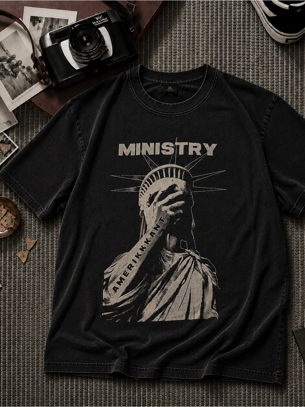 Ministry Amerikkkant Statue Shirt, Industrial Metal Black Graphic Tee - Unisex